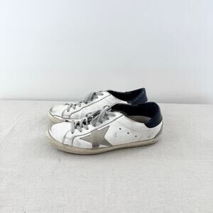 Golden Goose Superstar Leather Distressed Low Top Sneakers White Women's EU 39